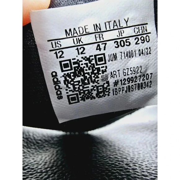 Adidas Size 12 Men's Black Cloud Foam Logo Slides Made In Italy Style #GZ5922 - Picture 3 of 14